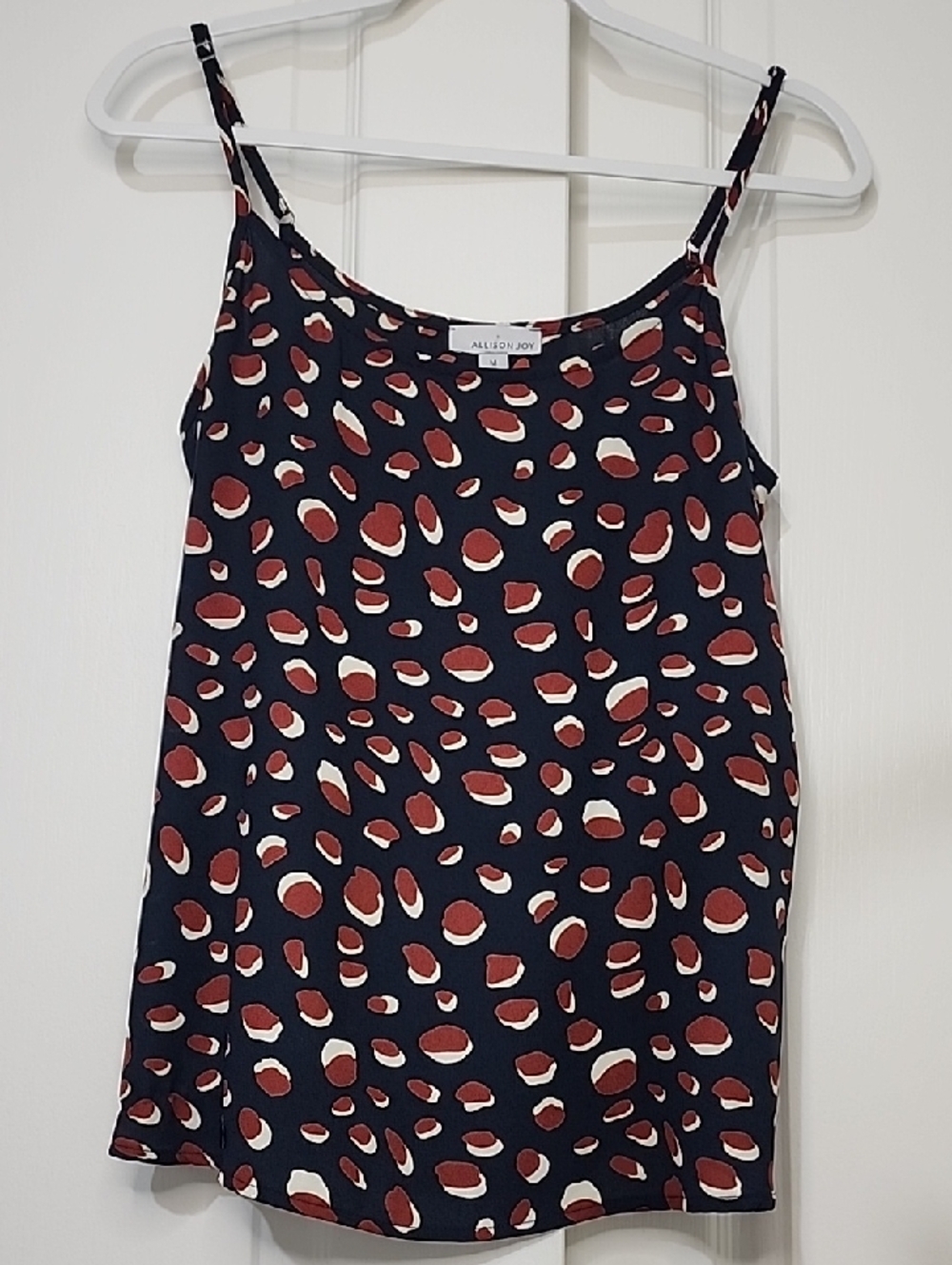 Allison Joy Navy Camisole with Red and Cream Spot Print